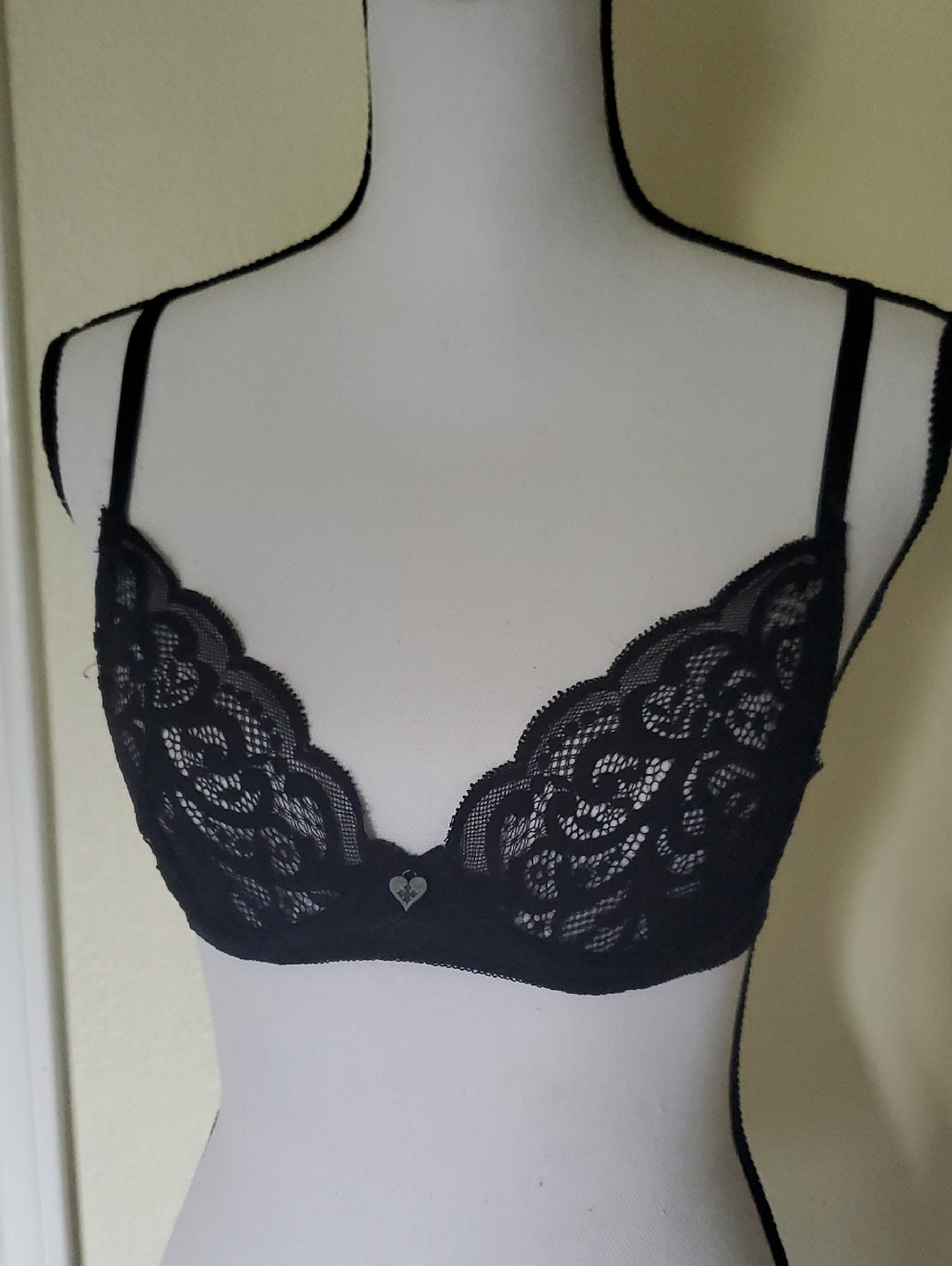 Blackheart Black Lace Plunge Underwire Bra